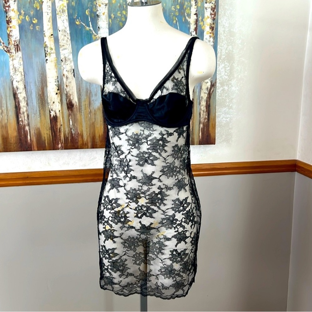 Victoria Secret Elegant Black Lace Chemise